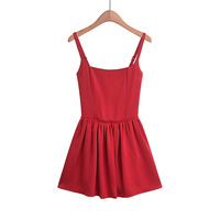 Satin Hottie Sexy Backless A-Line Suspender Skirt Dress - Thumbnail 2