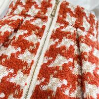 Women Woolen Winter Skirt Outfit  Houndstooth Pleated Midi Skirt Full Pleated Party Skirt Midi Wool Warm Skirt Custom Plus Size - Thumbnail 6