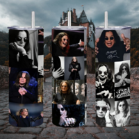 Ozzy Osbourne Photo Collage Tumbler - Prince of Darkness Tribute Skinny 20 oz Sublimation - Thumbnail 1