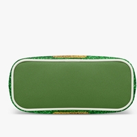 Glitter Green Elf/Grinch Christmas Leather Bag - Holiday Crossover Tote with Faux Beard and Belt - Thumbnail 9