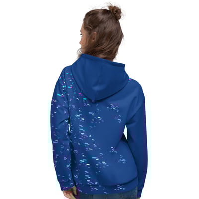 Blue screen of death: all systems no, glitch unisex hoodie