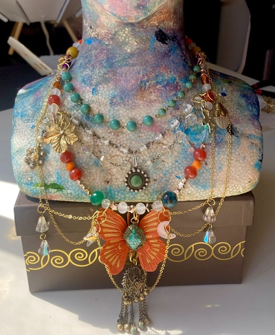 Handmade Necklace Happiness is a Butterfly