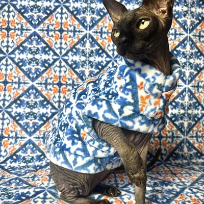 Tiled in (blue) - luxe fleece