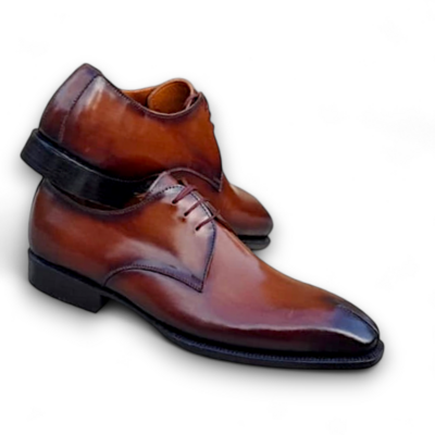 Crafted leather men brown classic oxford lace up dress shoes
