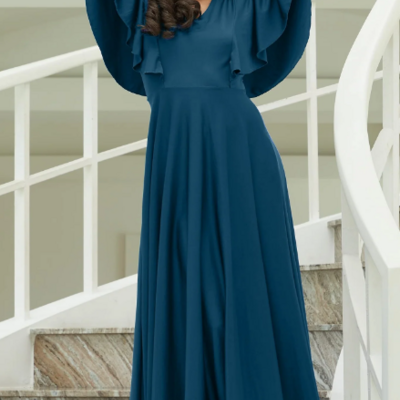 A-line elegant v-neck mother of bridal dress bridesmaid dresses evening gowns