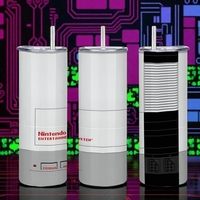 Classic N.E.S. Console Sublimation Tumbler | N.E.S. Entertainment System Retro Gaming | Gamers | 20 oz Skinny  - Thumbnail 4