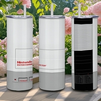 Classic N.E.S. Console Sublimation Tumbler | N.E.S. Entertainment System Retro Gaming | Gamers | 20 oz Skinny  - Thumbnail 5