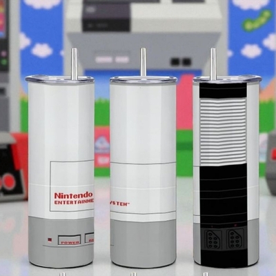 Classic n.e.s. console sublimation tumbler | n.e.s. entertainment system retro gaming | gamers | 20 oz skinny 