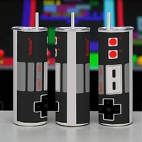 N.E.S. Controller Sublimation Tumbler | Classic N.E.S. 8-Bit Retro Gaming | Gamers | 20 oz Skinny Cup - Thumbnail 2