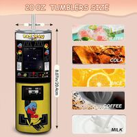 Pac Man Arcade Machine Tumbler - Retro Yellow Ghost and Pac Man 20 oz Skinny Sublimation - Thumbnail 1