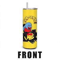 Pac Man Arcade Machine Tumbler - Retro Yellow Ghost and Pac Man 20 oz Skinny Sublimation - Thumbnail 3