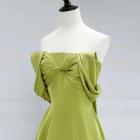 Green A-line Long Formal Dress Prom Dress, Green Floor Length Party Dress - Thumbnail 3