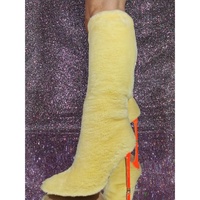 Sexy Fashion Long Boots Pointed Toe Stiletto Solid Patchwork Spicy Girl Knee High Boot Street Style Party Shoes  - Thumbnail 5