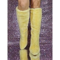 Sexy Fashion Long Boots Pointed Toe Stiletto Solid Patchwork Spicy Girl Knee High Boot Street Style Party Shoes  - Thumbnail 1