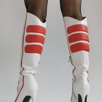 White and Red Knee High Boots Women Pointed Toes Stilettos 11Cm High Heels - Thumbnail 6