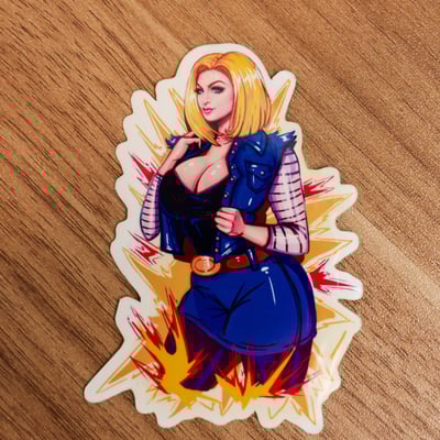 Android 18 cosplay sticker