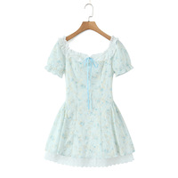 Lace Crochet Embroidery Print Small Fresh Versatile Doll Dress - Thumbnail 2