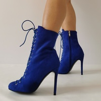 Royal blue suede ankle boots store - Thumbnail 2