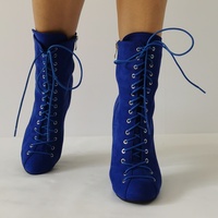 Royal blue suede ankle boots store - Thumbnail 3
