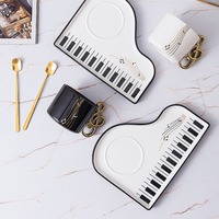 Creative piano ceramic cup and saucer set - Thumbnail 5