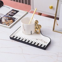 Creative piano ceramic cup and saucer set - Thumbnail 2