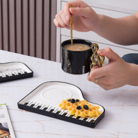 Creative piano ceramic cup and saucer set - Thumbnail 3