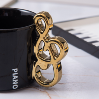 Creative piano ceramic cup and saucer set - Thumbnail 8