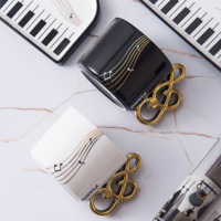 Creative piano ceramic cup and saucer set - Thumbnail 6