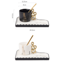 Creative piano ceramic cup and saucer set - Thumbnail 9