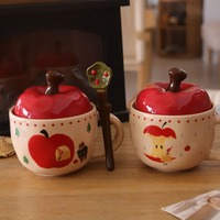 Big Apple Mug With Lid And Spoon - Thumbnail 1