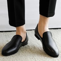 Men's new breathable casual leather shoes fashionable bean shoes - Thumbnail 1