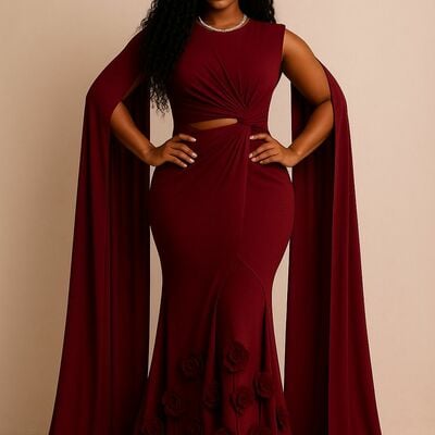 Simple mermaid with shawl prom dress evening formal dress african girls birthday party gown