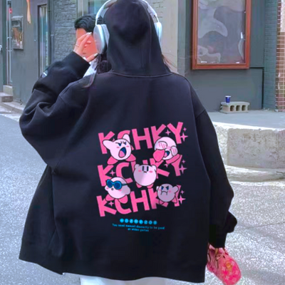 Kirby hooded black zip jacket
