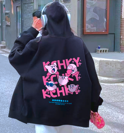 KIRBY HOODED BLACK ZIP JACKET