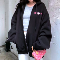 KIRBY HOODED BLACK ZIP JACKET - Thumbnail 1