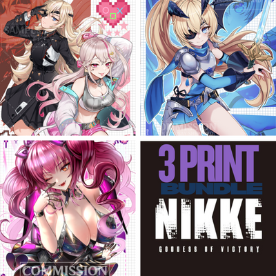 3 Print Bundle - Goddess of Victory NIKKE Autographed Prints