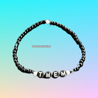 Monochrome Pronoun Seed Bead Bracelet - Thumbnail 5