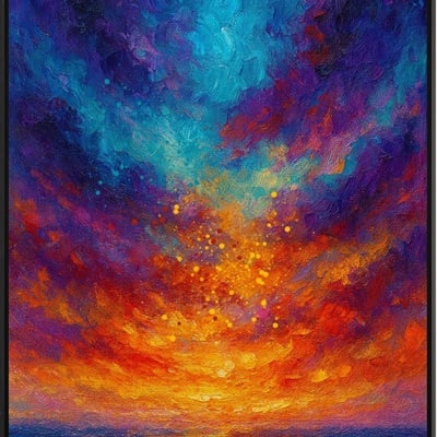 Vibrant ocean sunset