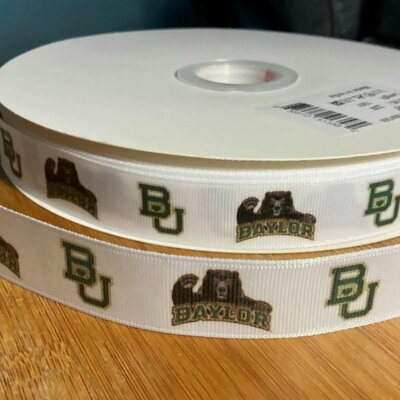 7/8" baylor university inspired custom printed grosgrain ribbon