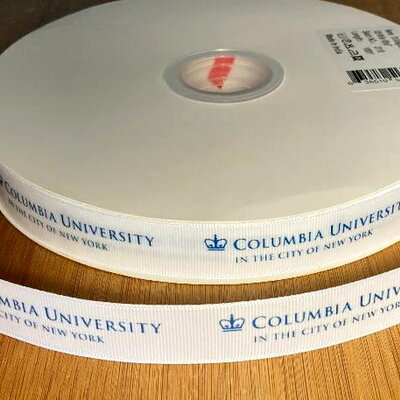7/8" columbia university inspired custom printed grosgrain ribbon