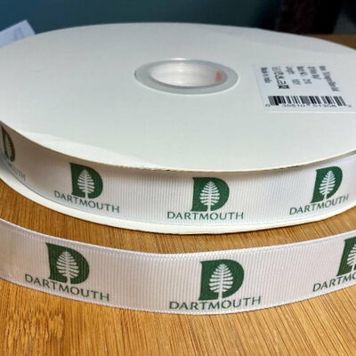 7/8" dartmouth college inspired custom printed grosgrain ribbon