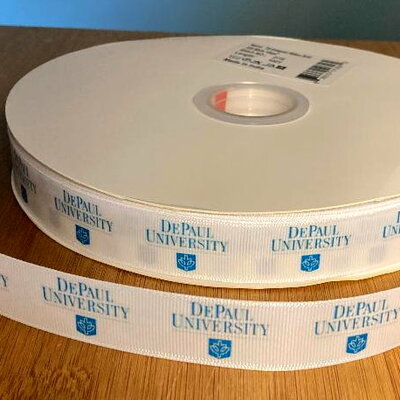 7/8" depaul university inspired custom printed grosgrain ribbon