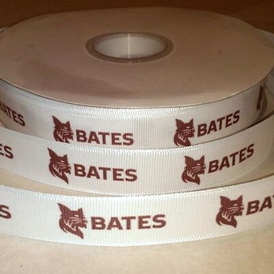 7/8" bates college inspired custom printed grosgrain ribbon