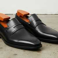 Black Oxford Touch Simply Design Formal Wear Loafers Moccasin Dress Shoes For Men's - Thumbnail 1