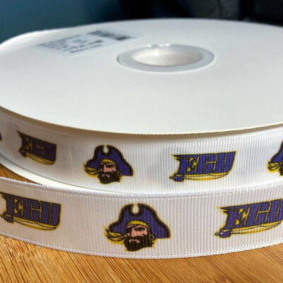 7/8" east carolina university inspired custom printed grosgrain ribbon