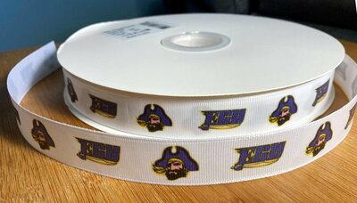 7/8" East Carolina University Inspired Custom Printed Grosgrain Ribbon