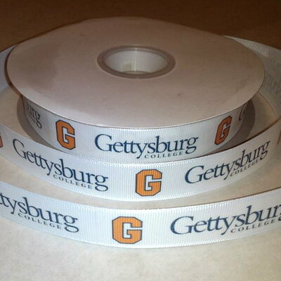 7/8" gettysburg college inspired custom printed grosgrain ribbon