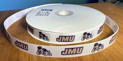 7/8" James Madison University Inspired Custom Printed Grosgrain Ribbon