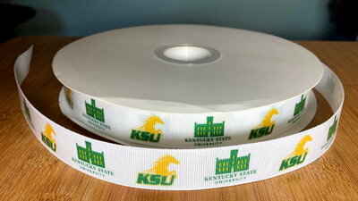7/8" Kentucky State University Inspired Custom Printed Grosgrain Ribbon