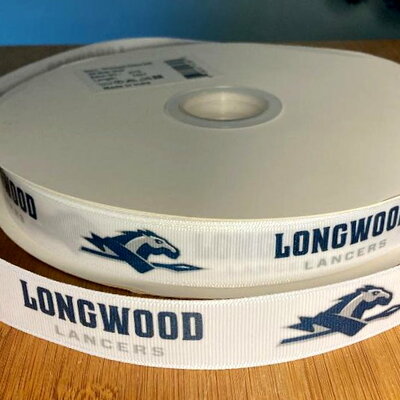 7/8" longwood university inspired custom printed grosgrain ribbon